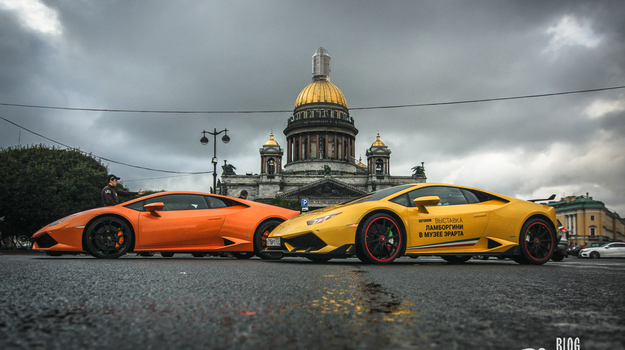 Фоторепортаж: в Петербурге впервые прошёл парад Lamborghini 