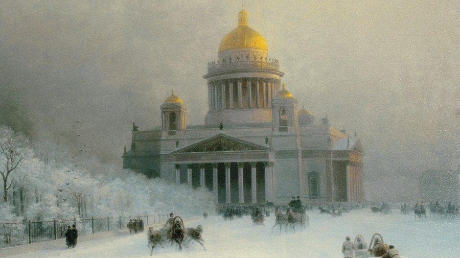 «Исаакиевский собор в морозный день». 1891 год