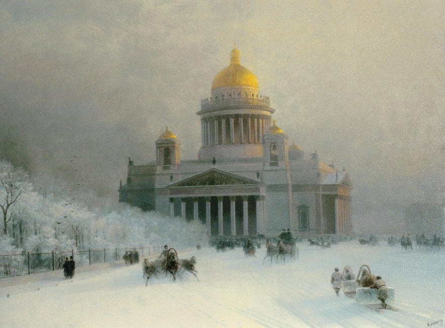 «Исаакиевский собор в морозный день». 1891 год