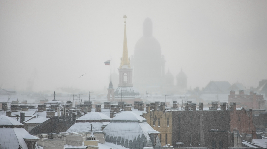 Фоторепортаж: город на Неве в объятиях снегопада