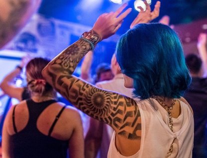 School hairy tattoo party