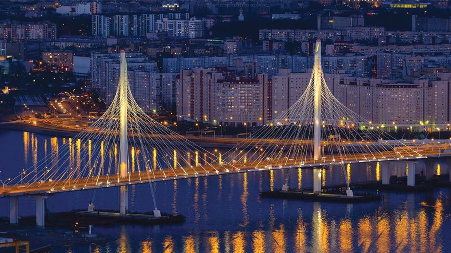 Самые красивые вантовые мосты Петербурга