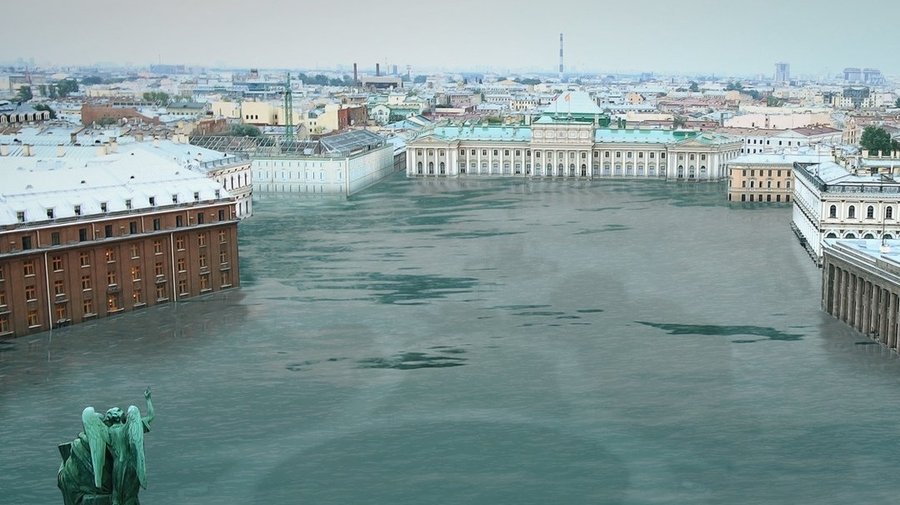 Greenpeace показал затопленную Исаакиевскую площадь и высохший Байкал