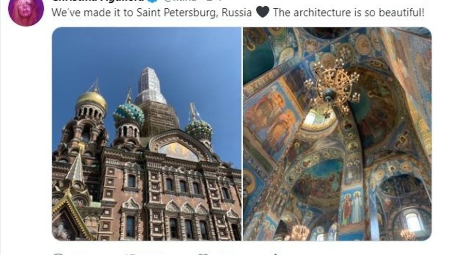 Кристина Агилера восхитилась красотой архитектуры Петербурга