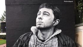 На площади Александра Невского дорисовали портрет Данилы Багрова