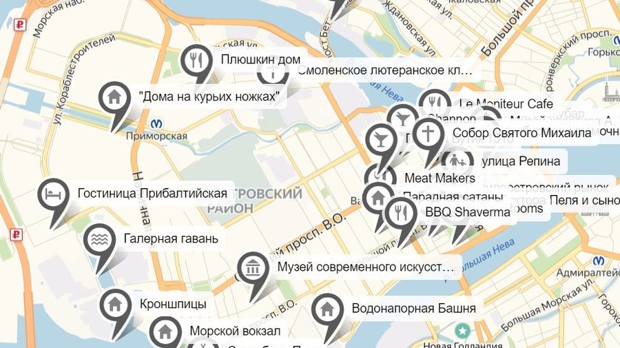 Жители Васильевского острова создали карту-путеводитель с самыми интересными местами района