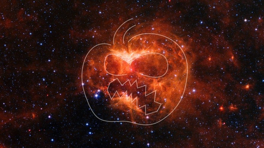 Накануне Хеллоуина астрономы NASA обнаружили туманность в виде оскалившейся тыквы
