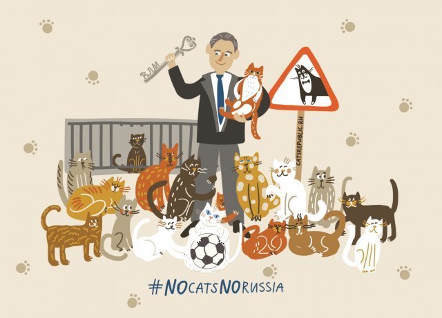 Петербуржцы организовали флешмоб в поддержку открытия подвалов для бродячих котов