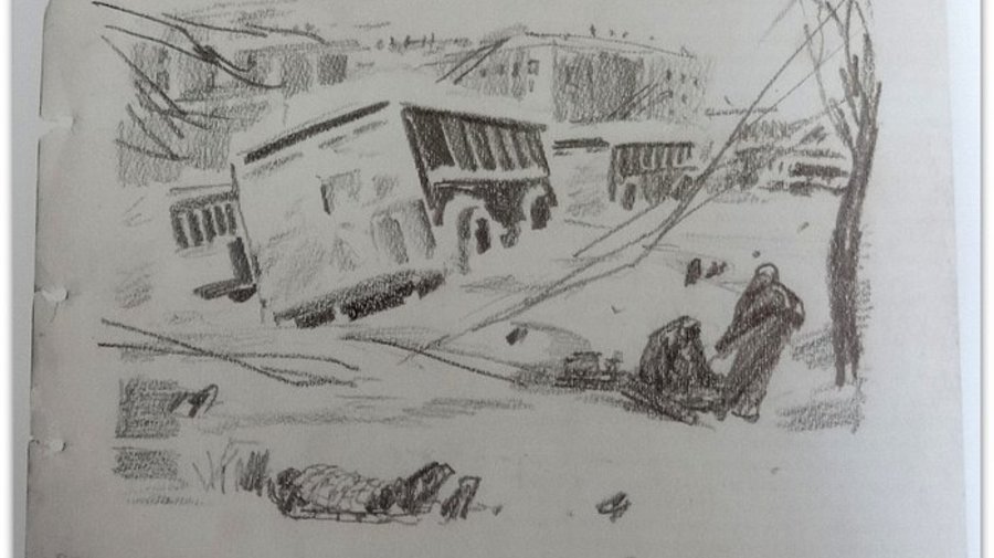 «Вся Ледяная дорога — это непрерывный самоотверженный риск». Как художник-солдат Симон Гельберг отправлял автомобили по Дороге жизни
