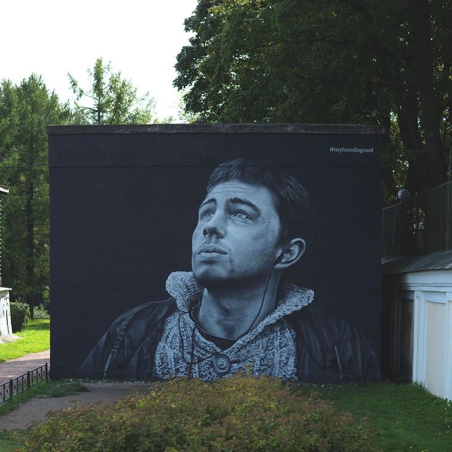 Творчеству быть: популярное граффити с Сергеем Бодровым в Петербурге восстановлено