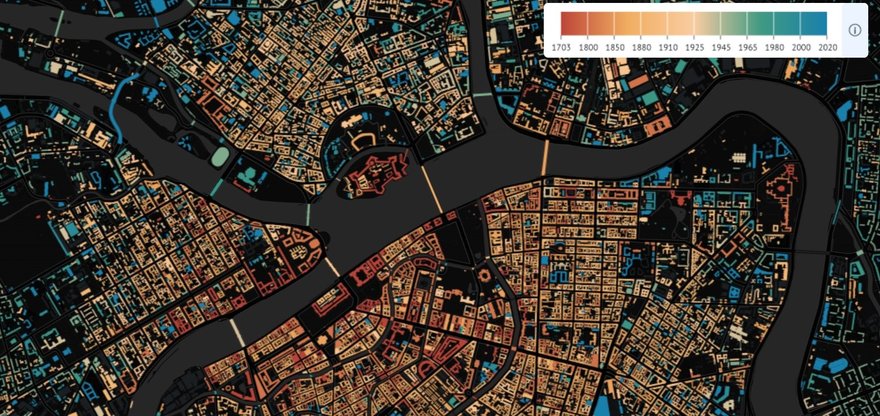 Появилась интерактивная карта, на которой указан возраст, архитектор и стиль зданий Петербурга