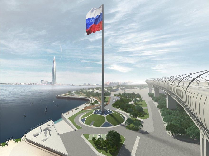 Огромный флагшток у стадиона «Зенит» откроют в следующем году