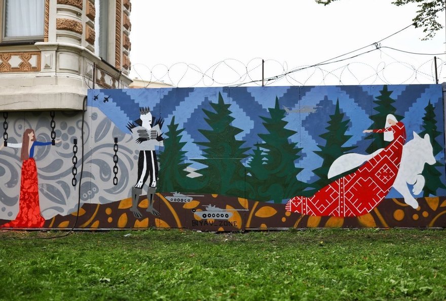 Сказочное граффити о вере и дружбе появилось в саду Сан-Галли