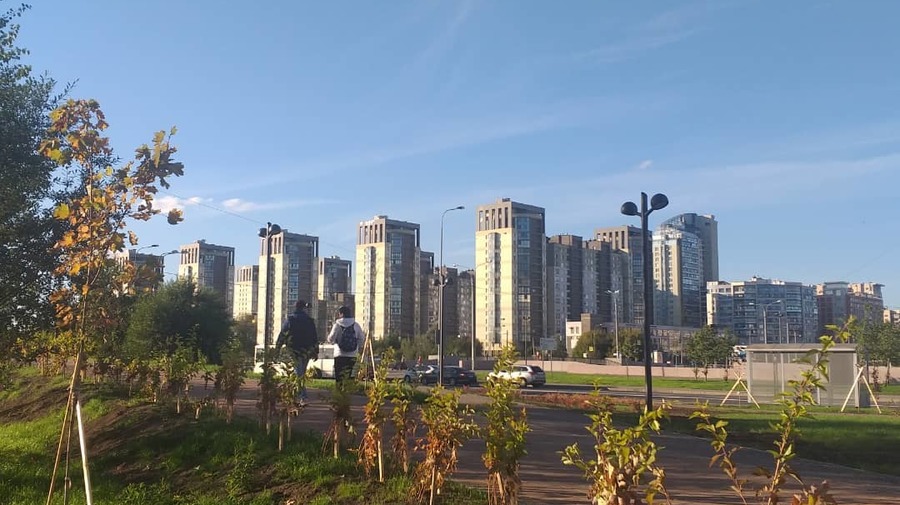 Сквер в честь фильма «Осенний марафон» открыли на Васильевском острове