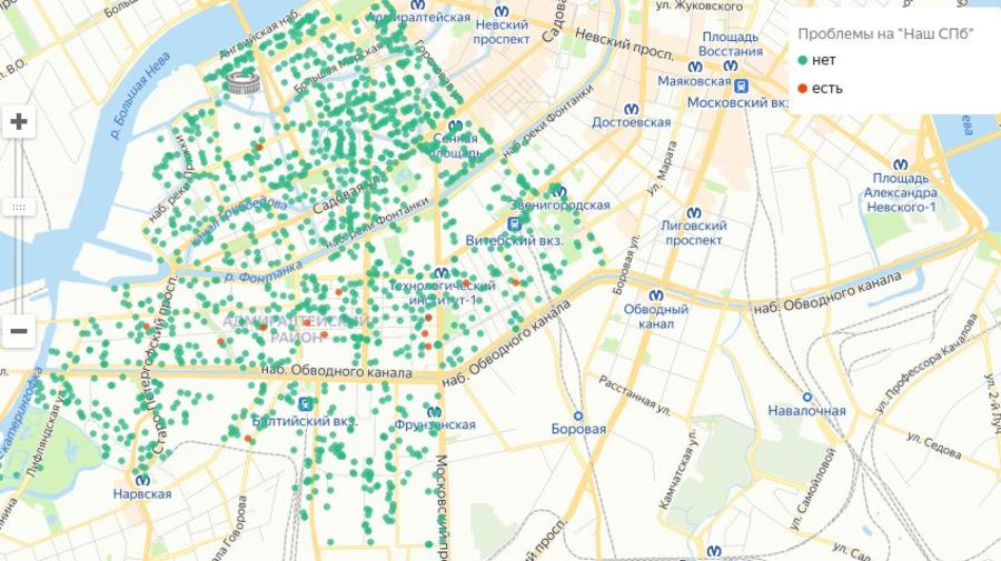 В Петербурге создали карту контейнерных площадок, которая показывает места скопления мусора