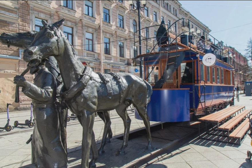 Кофейня-конка рядом со станцией метро «Василеостровская»