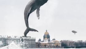 Художник Вадим Соловьёв показал мартовского кита в центре Петербурга