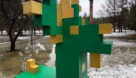 В Сосновке появился зелёный козлик в стиле Майнкрафт