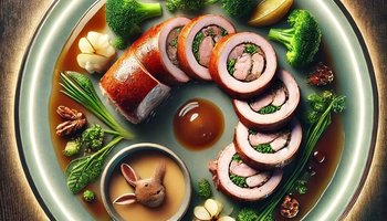 Кулинарный мастер-класс «Рулет из кролика с брокколи-кремом и яблочным чатни»