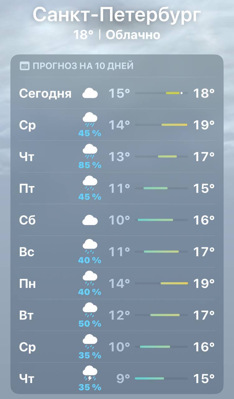 Дожди накроют Петербург почти на 8 дней подряд, — синоптики