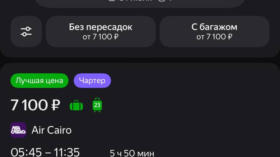 Завтра из Петербурга можно улететь в Египет за 7100₽, причем горячие билеты в Сочи сейчас от 12000₽.