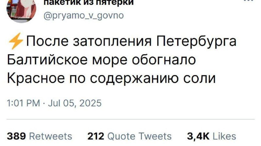 В интернете обсуждают самые необычные последствия после вчерашнего потопа в Петербурге.