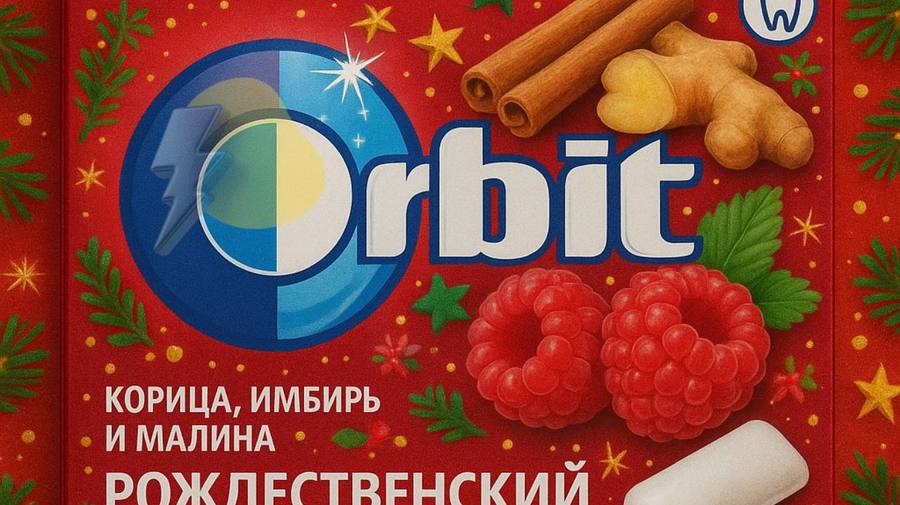 Рождественская жвачка со вкусом малины, имбиря и корицы появится осенью в российских магазинах.