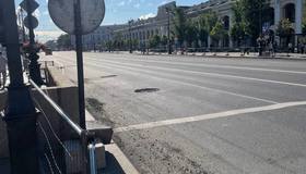 Невский проспект полностью перекрыли из-за ремонта. Работы продлятся до 27 августа.