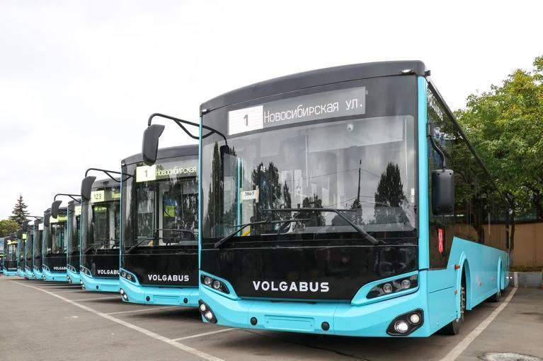 В Петербург прибыли 83 новых «лазурных» автобуса