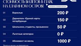 Цены на билеты в парк на Елагином острове изменятся с 4 октября.