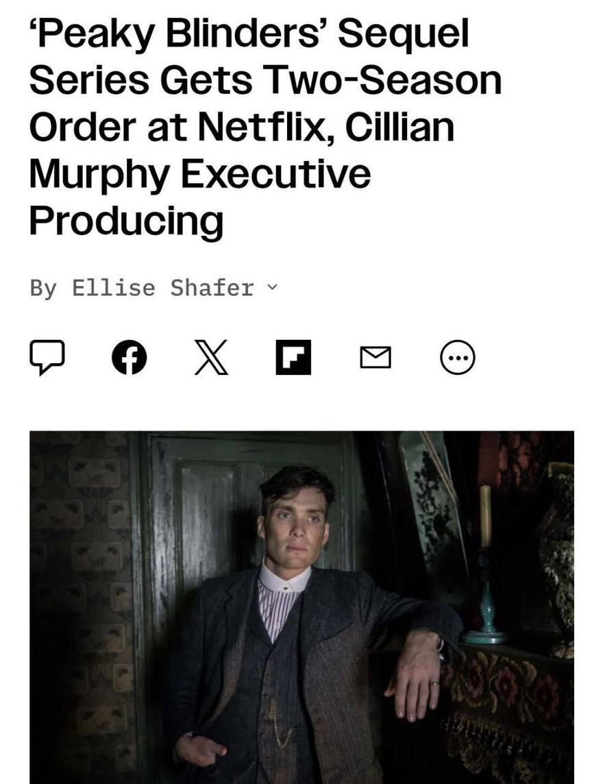 «Острые козырьки» получат продолжение — Netflix и BBC готовят два новых сезона культового сериала.
