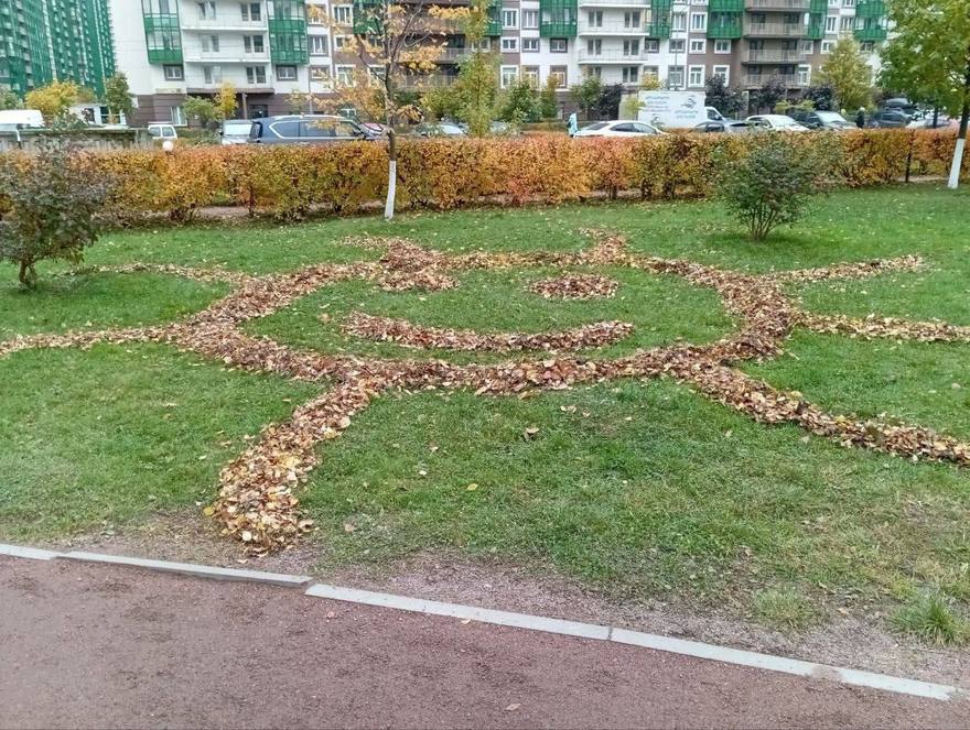 Петербургские дворники решили порадовать жителей своего двора