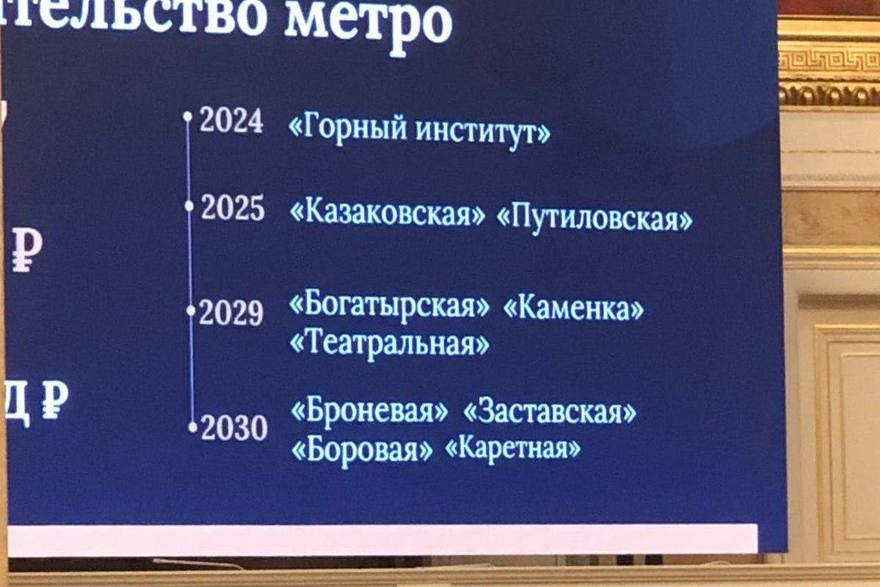 В Законодательном собрании рассказали о планах до 2030 года открыть девять станций метро