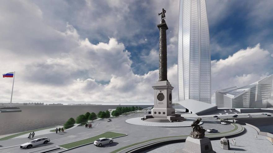 Триумфальная колонна в честь победы России в Северной войне возведут возле «Лахта центра»