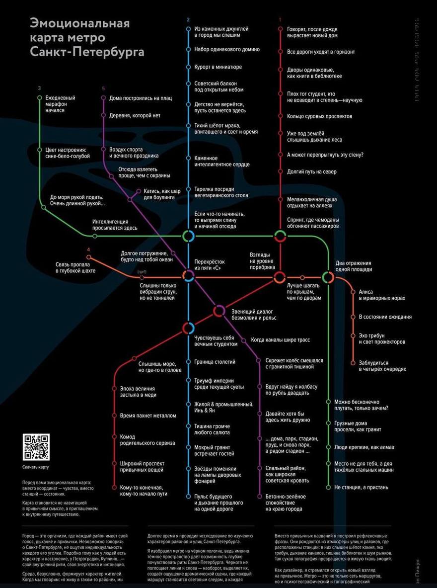 Эмоциональную карту метро сделал петербургский дизайнер. 