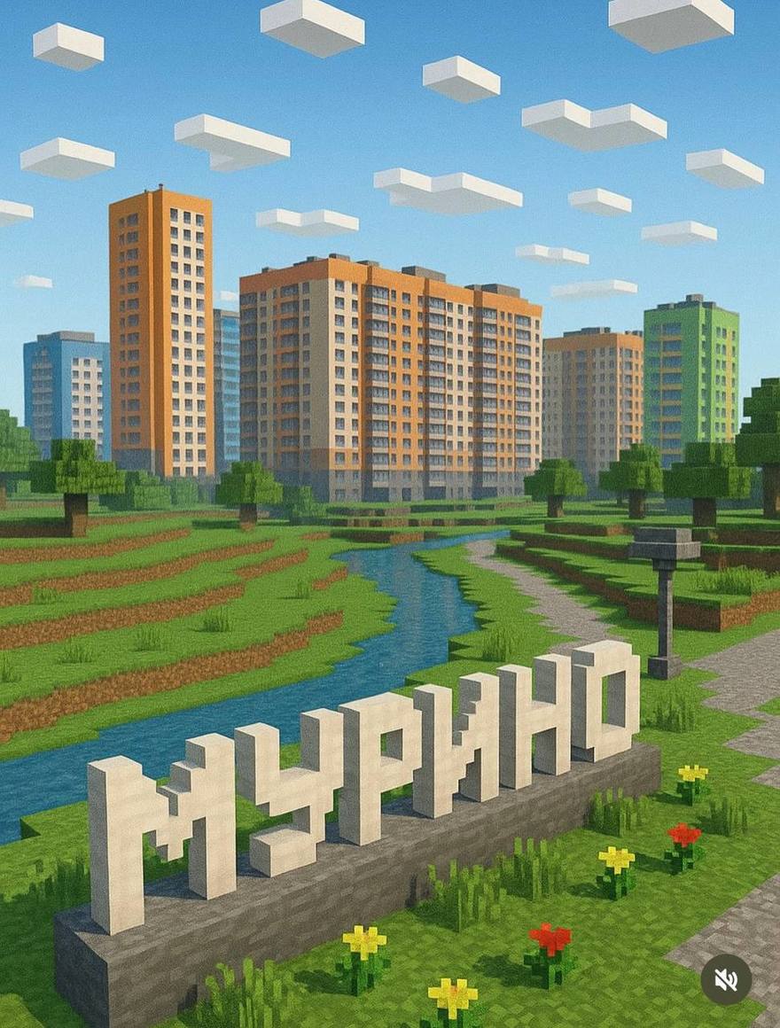 Мурино в стиле Minecraft: нейросеть представила пиксельную версию города.