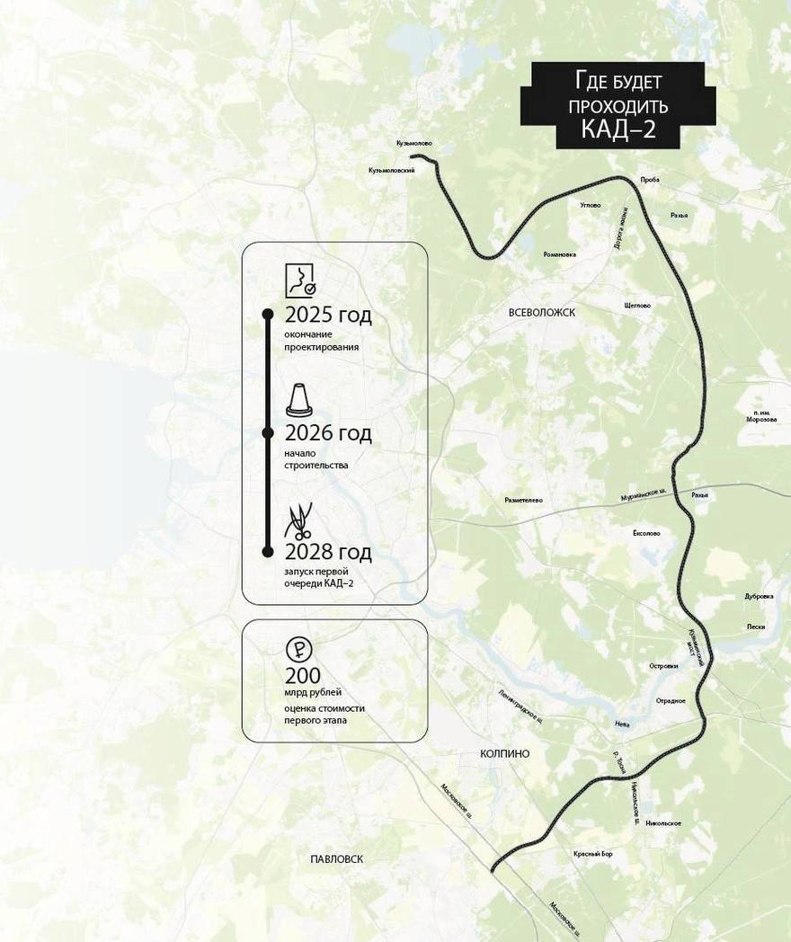 Строительство КАД-2 началось вокруг Петербурга, — вице-премьер Хуснуллин