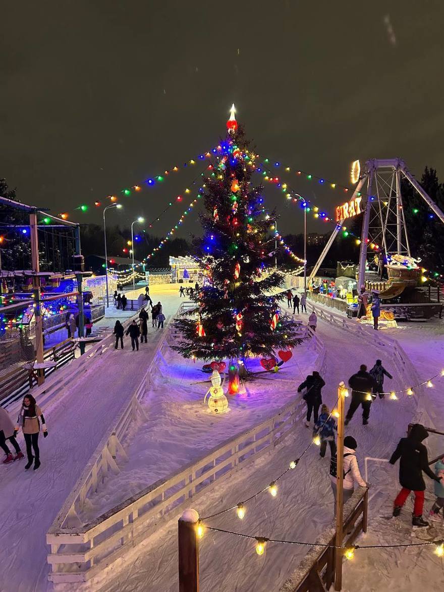 Каток с колесом обозрения открылся сегодня в Южно-Приморском парке.