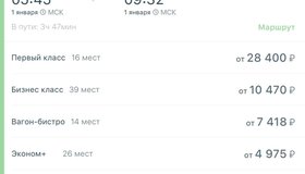 Цены билетов на «Сапсаны» из Москвы в Петербург зафиксировали на 31 декабря и 1 января