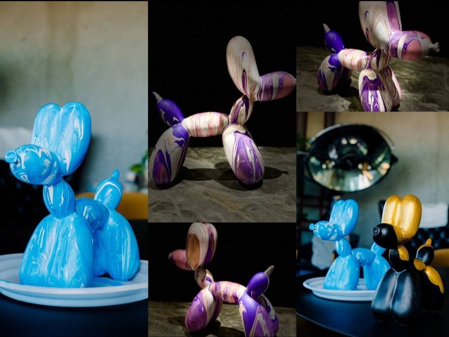 Роспись собачки Ballon Dog с видом на Исакий