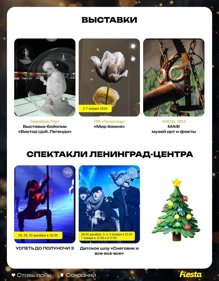 Культурный досуг зимой в Петербурге: 40 мероприятий