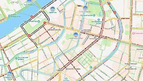 В центре Питера сильные пробки.