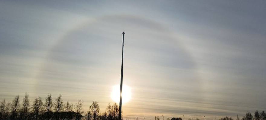 Восхитительное гало в парке 300-летия увидели петербуржцы.