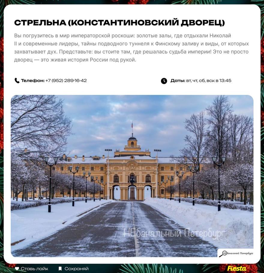 Новогодняя подборка экскурсий 