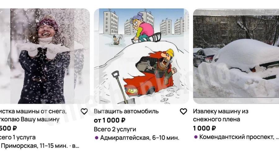 Услуги по откапыванию машин начали появляться в Петербурге
