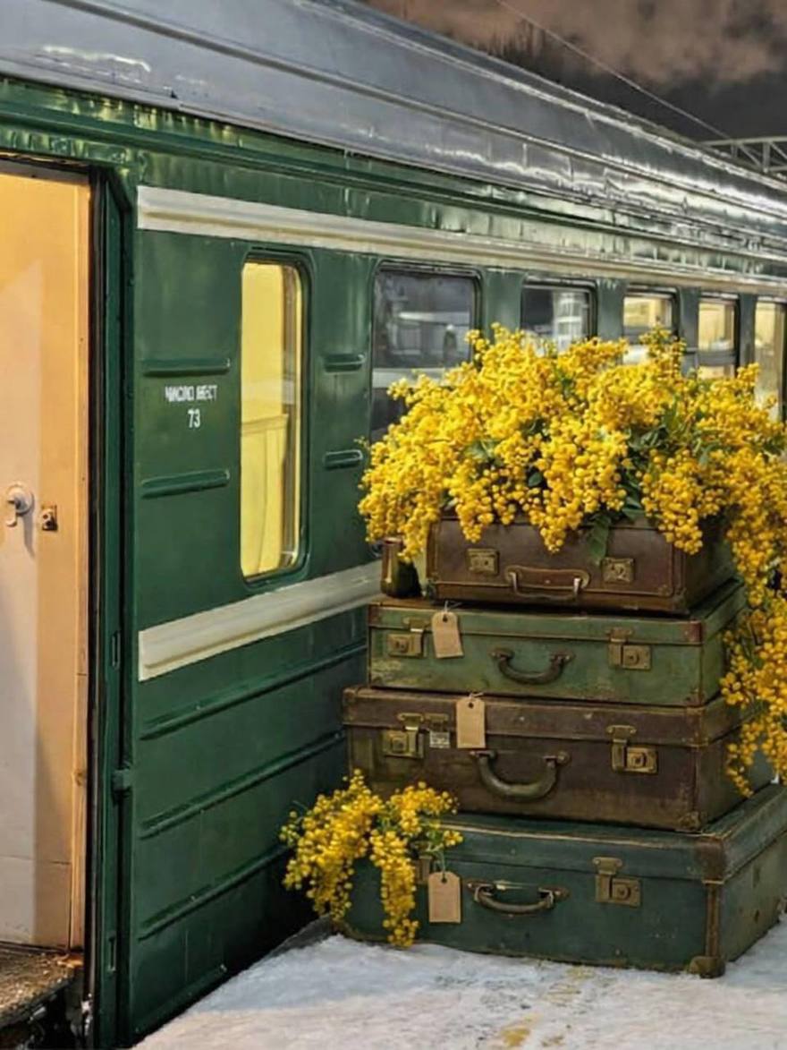 На Финляндском вокзале появилась праздничная цветочная фотозона  