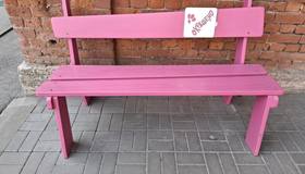 У студии «Смешариков» установили копию розовой скамейки из первой серии