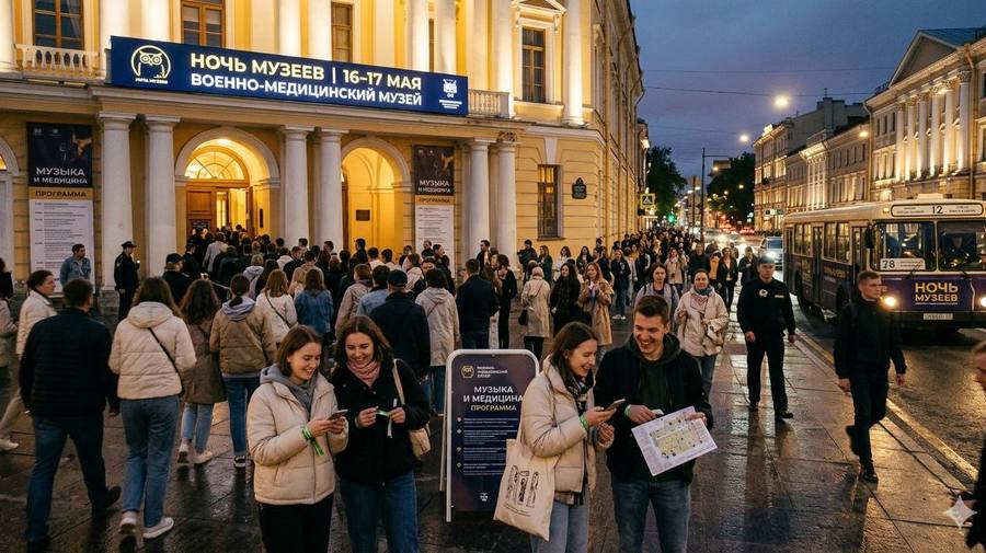 Куда пойти на «Ночь музеев — 2026» в Спб? ТОП-5 площадок, которые нельзя пропустить