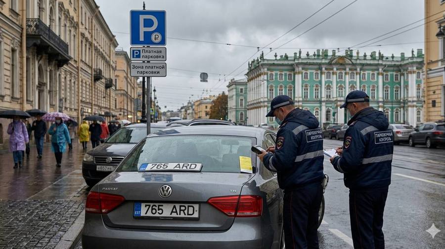 В Петербурге закроют лазейку с бесплатной парковкой для авто на иностранных номерах