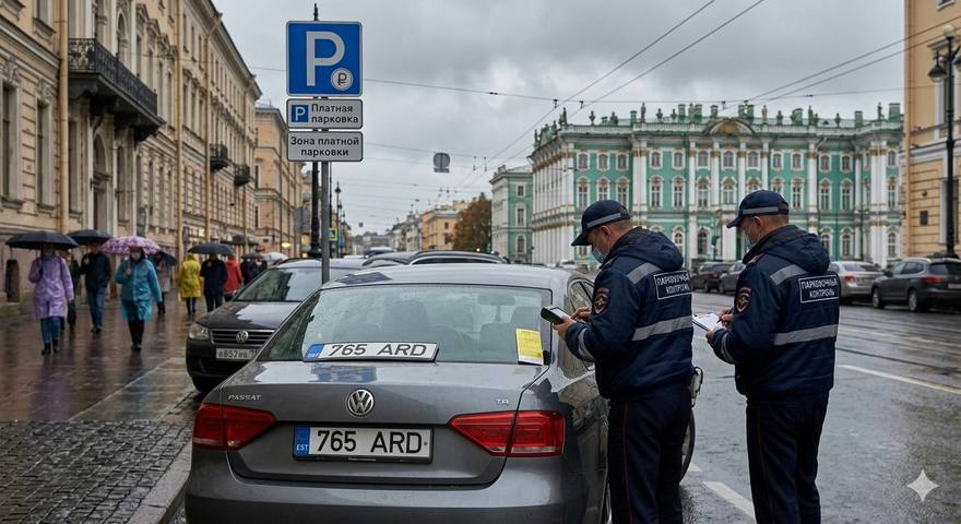 В Петербурге закроют лазейку с бесплатной парковкой для авто на иностранных номерах